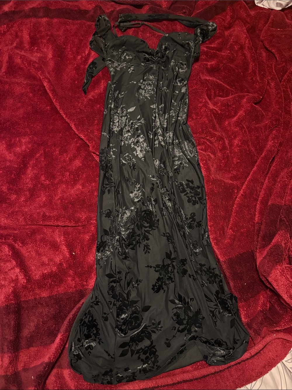 Garage Black Floral Strapless Maxi Dress
